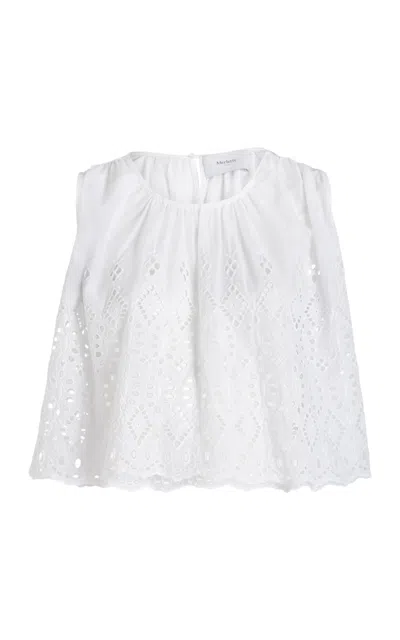 Merlette Dacere Cotton Eyelet Top In White