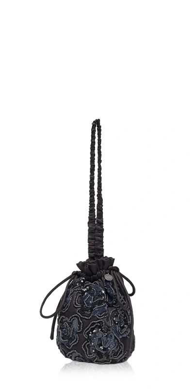 Merlette Deco Floral Pouch Black Navy