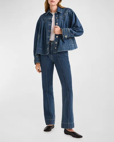 Merlette Easton Denim Jacket In Mid-blue Wash