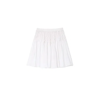 Merlette Eden Skirt With Smocking At Waist In White