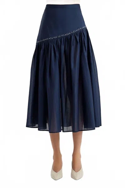 Merlette Elinga Midi Skirt In Navy In Blue