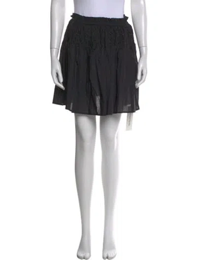 Pre-owned Merlette Embroidered Accent Mini Skirt In Black
