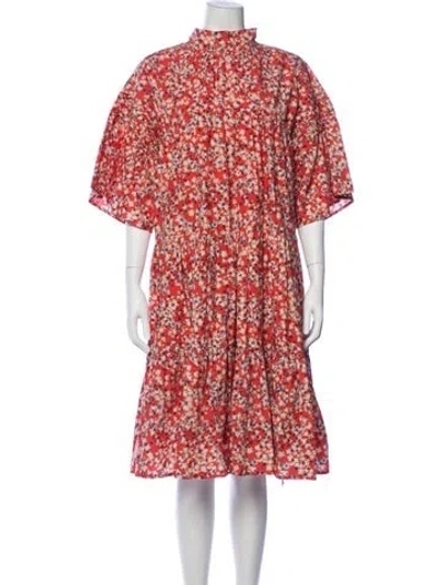 Pre-owned Merlette Floral Print Knee-length Dress In Multi