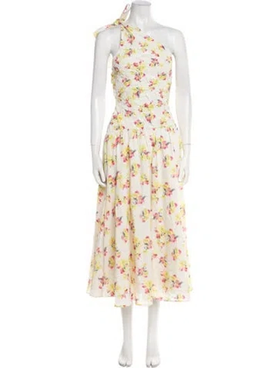 Pre-owned Merlette Floral Print Long Dress W/ Tags In Neutral