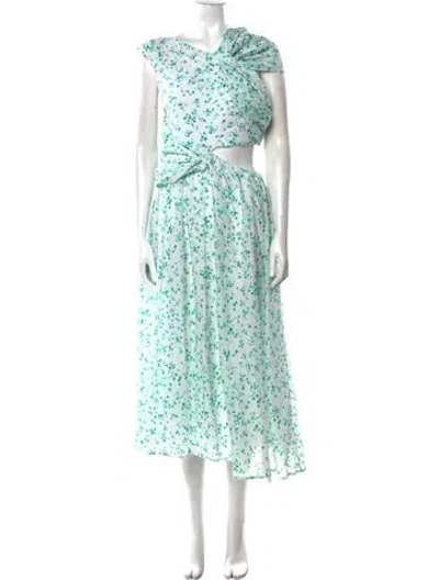 Pre-owned Merlette Floral Print Midi Length Dress In Multi