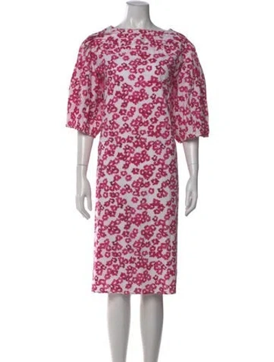 Pre-owned Merlette Floral Print Midi Length Dress In Multi