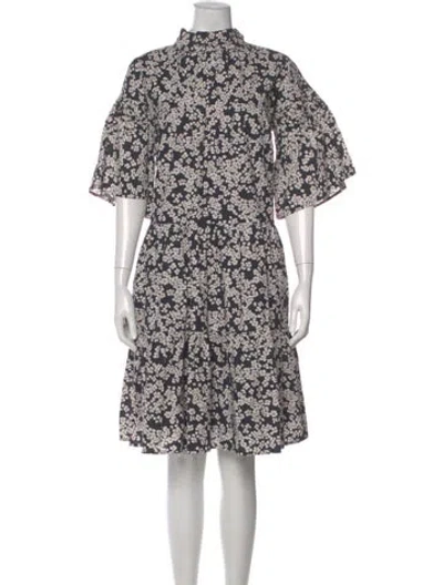 Pre-owned Merlette Floral Print Midi Length Dress In White