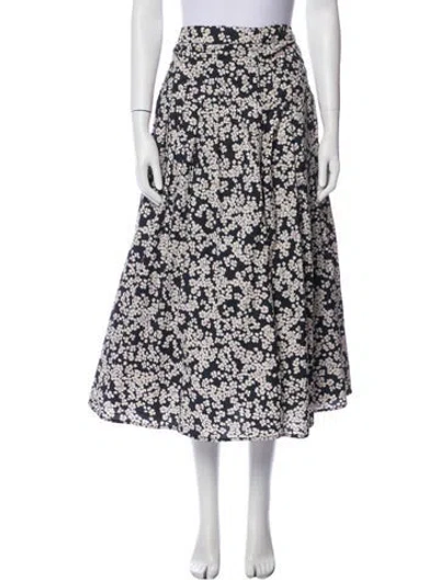 Pre-owned Merlette Floral Print Midi Length Skirt In Gray