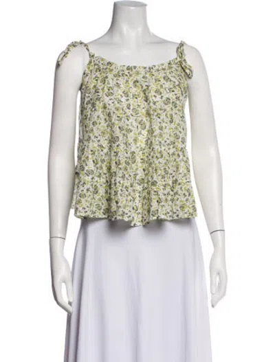 Pre-owned Merlette Floral Print Square Neckline Top W/ Tags In Multicolor