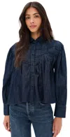 Merlette Georgica Top Dark Wash In Blue