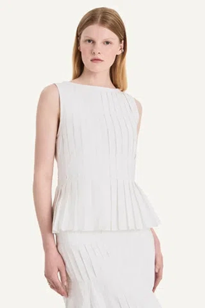 Merlette Women's Harena Pleated Poplin Peplum Top In White