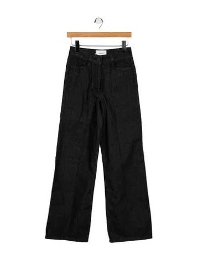 Pre-owned Merlette High-rise Wide Leg Jeans In Black