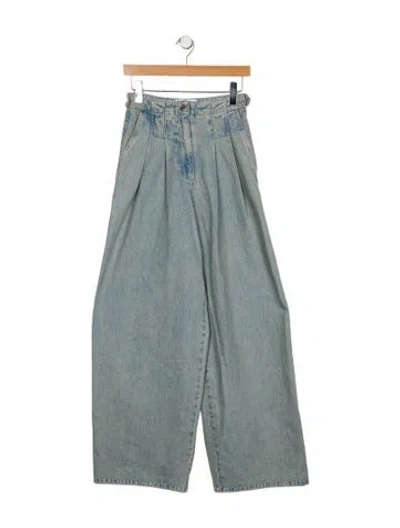 Pre-owned Merlette High-rise Wide Leg Jeans In Blue