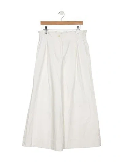 Pre-owned Merlette High-rise Wide Leg Jeans In White