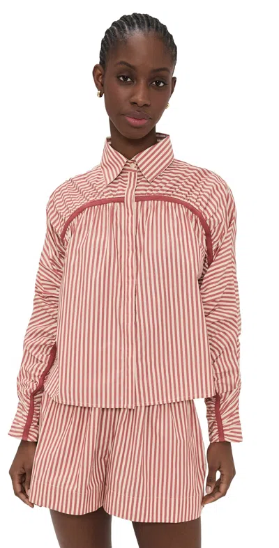 Merlette Julian Shirt Sienna Stripe In Pink