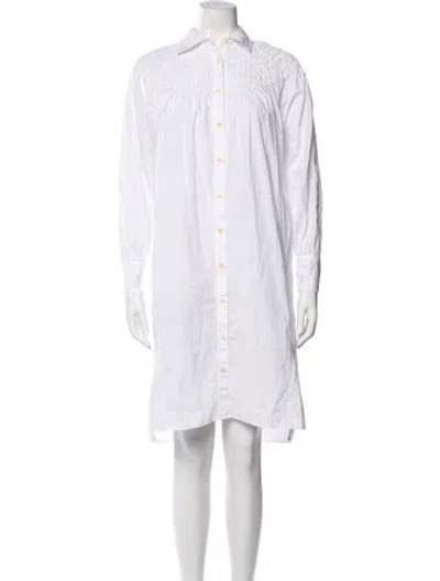 Pre-owned Merlette Knee-length Dress In White