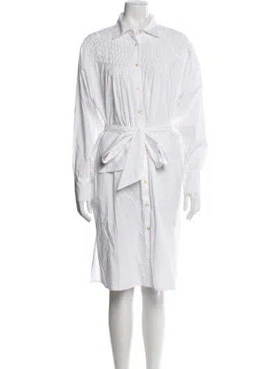 Pre-owned Merlette Knee-length Dress In White