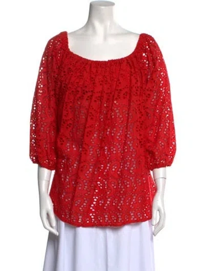 Pre-owned Merlette Lace Pattern Mini Dress In Red