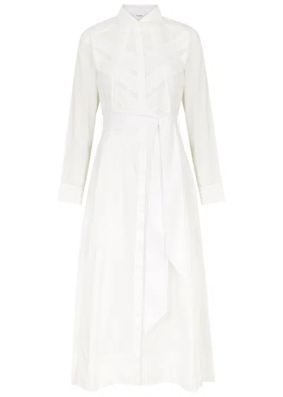 Merlette Liberty Cotton Midi Shirt Dress In White