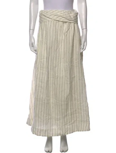 Pre-owned Merlette Linen Long Skirt In Neutrals