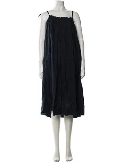 Pre-owned Merlette Linen Midi Length Dress W/ Tags In Blue