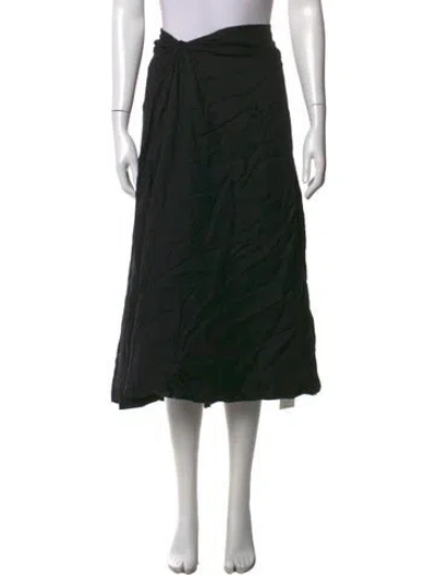 Pre-owned Merlette Linen Midi Length Skirt In Black