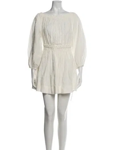 Pre-owned Merlette Linen Mini Dress In Neutral