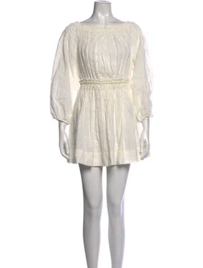 Pre-owned Merlette Linen Mini Dress In Neutrals