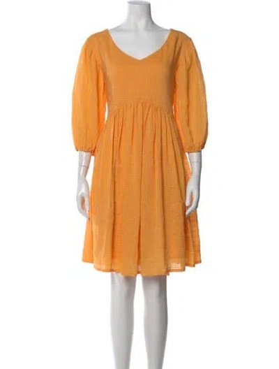 Pre-owned Merlette Linen Mini Dress In Orange