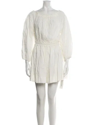 Pre-owned Merlette Linen Mini Dress W/ Tags In White