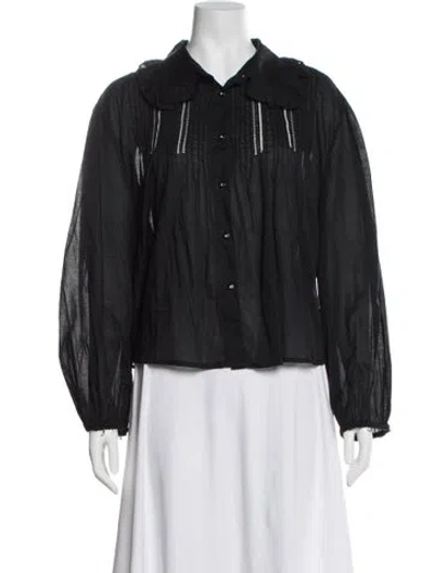 Pre-owned Merlette Long Sleeve Blouse In Black