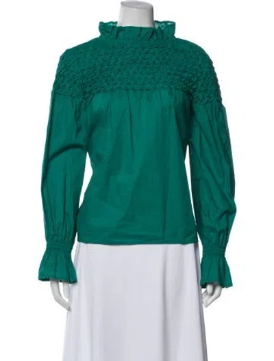 Pre-owned Merlette Long Sleeve Blouse In Blue