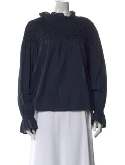 Pre-owned Merlette Long Sleeve Blouse In Blue