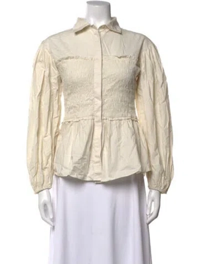 Pre-owned Merlette Long Sleeve Blouse In Neutrals