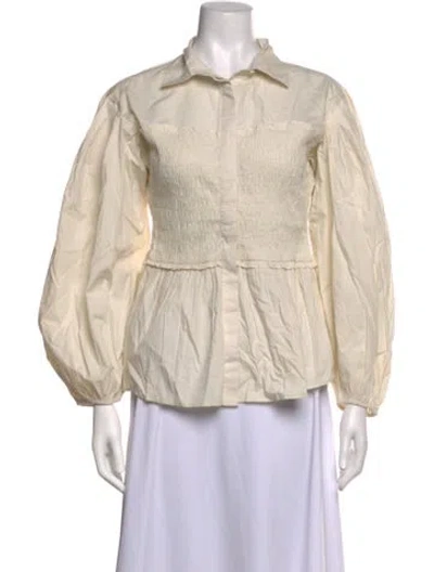 Pre-owned Merlette Long Sleeve Blouse In Neutrals