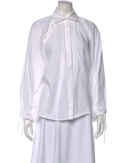 Pre-owned Merlette Long Sleeve Blouse In White
