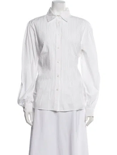Pre-owned Merlette Long Sleeve Blouse In White