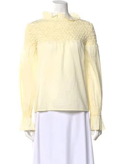 Pre-owned Merlette Long Sleeve Blouse In Yellow