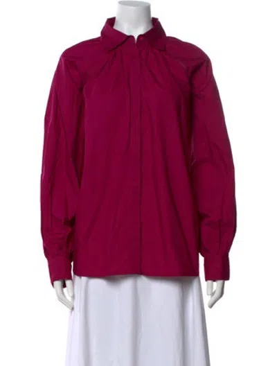 Pre-owned Merlette Long Sleeve Button-up Top In Purple