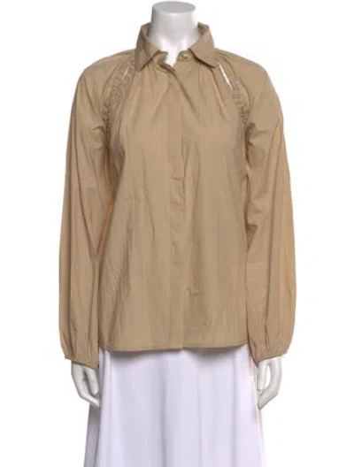 Pre-owned Merlette Long Sleeve Button-up Top W/ Tags In Neutral