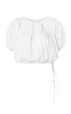 Merlette Azalea Pin-tucked Cotton Blouse In White
