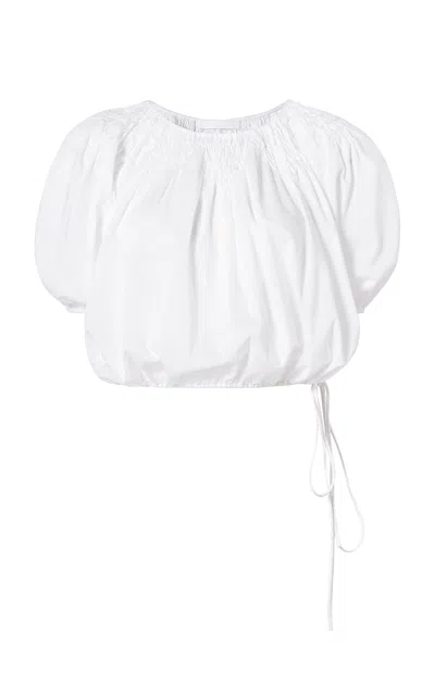 Merlette Azalea Pin-tucked Cotton Blouse In White