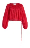 Merlette Lotus Beaded Top In Rouge In Red