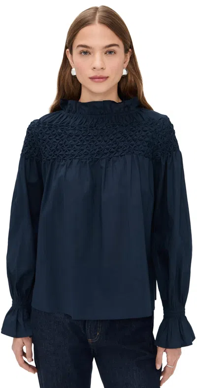 Merlette Majorelle Top Navy In Blue