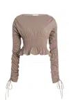 Merlette Mare Top In Cinder In Taupe