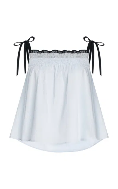 MERLETTE MARI SMOCKED COTTON TOP