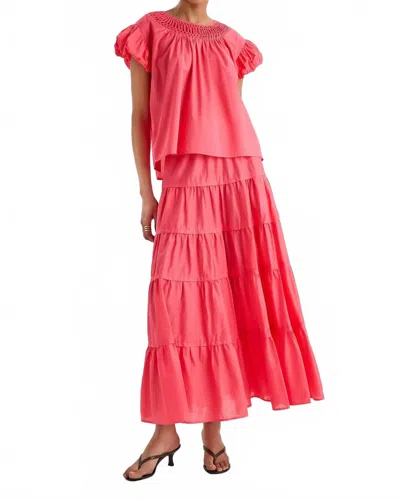 Merlette Marisol Bubble Sleeve Top In Berry In Pink