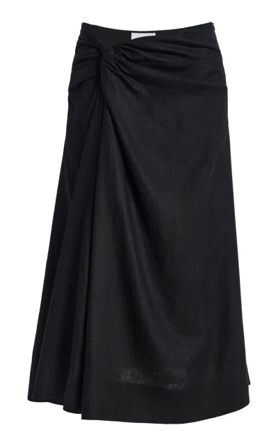 Merlette Mehar Linen Skirt In Black