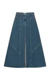 Merlette Melody Denim Midi Skirt In Blue