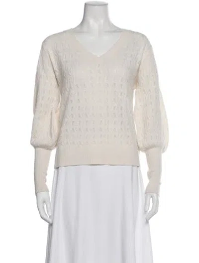 Pre-owned Merlette Merino Wool V-neck Sweater In Neutral
